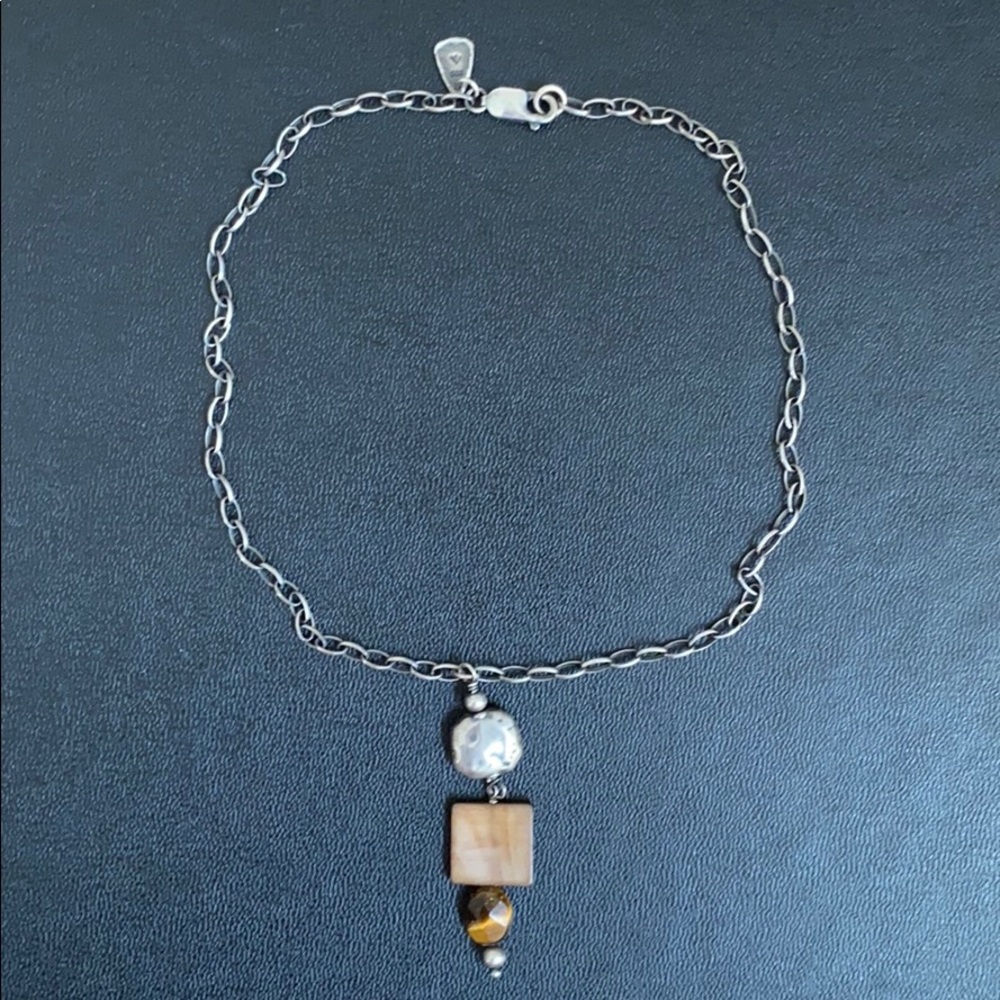 Retired Silpada Tiger’s-Eye Bead/Sterling Necklace